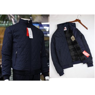 [SALE HÀNG HIỆU CHÍNH HÃNG] Áo Phao Trần trám lót lông cừu cổ đứng màu đen (có video)