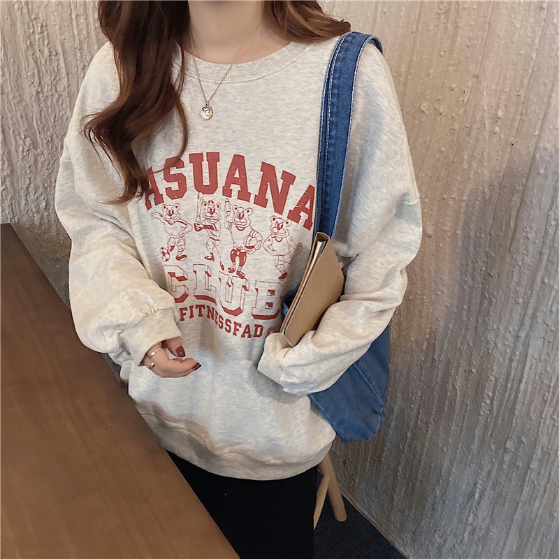 NRVP Áo Thun Nữ Dài Tay Dáng Rộng Màu Trơn Phong Cách Hàn Quốc Mới