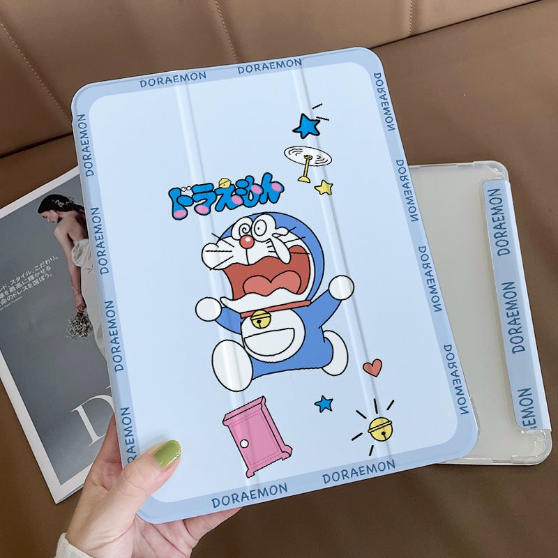 Ốp Máy Tính Bảng TPU Mềm Hình Doraemon Dễ Thương Có Khe Đựng Bút Cho iPad GEN7 / 8 / 9 Air4 Air5 Pro11 "Pro12.9" 2020 / 2021 mini6