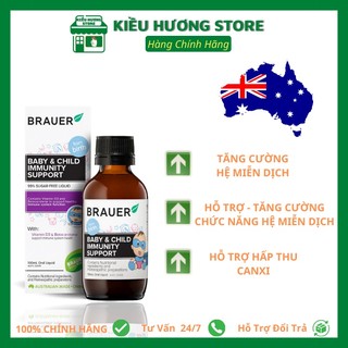 Siro tăng đề kháng brauer 100ml cho bé của úc - brauer baby & child immunity support 100ml