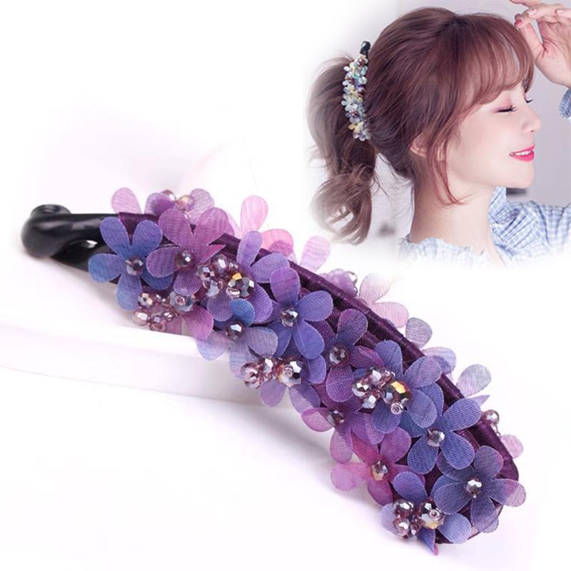 Kẹp Tóc Đuôi Ngựa Dạng Lưới Hoa Hàn Quốc Juan