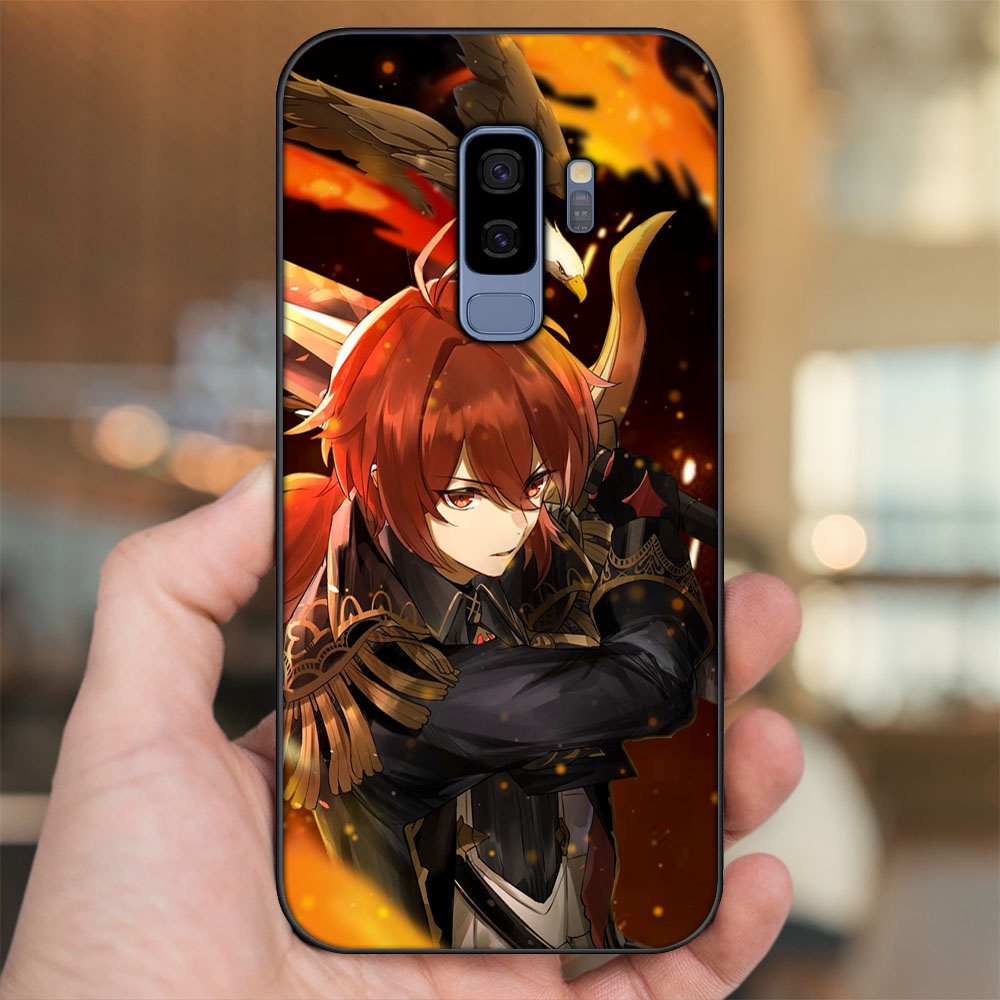 Ốp lưng Samsung S9 Plus viền đen in hình Diluc Genshin Impact