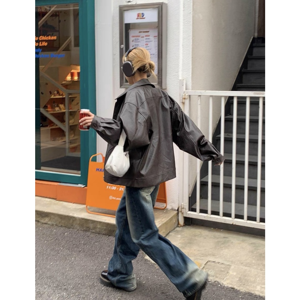 Áo khoác da túi hộp