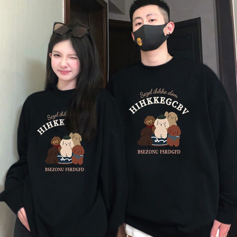 Áo sweater Ihkke oversize thời trang thu đông phong cách vintage cho nữ