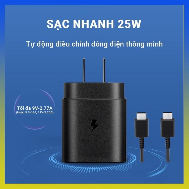 Bộ Sạc Nhanh Samsung 25W (TA800) Theo Máy | Hàng Zin New 100% | Sạc 30 Phút Lên 60% Pin | Bảo Hành 12 Tháng 1 Đổi 1