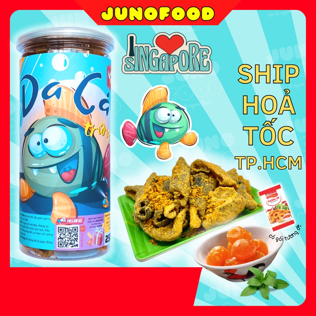 DA CÁ TRỨNG MUỐI Kiểu Singapore hũ 240gr - Ăn Vặt Giá Rẻ JUNOFOOD Sài Gòn - SP009417