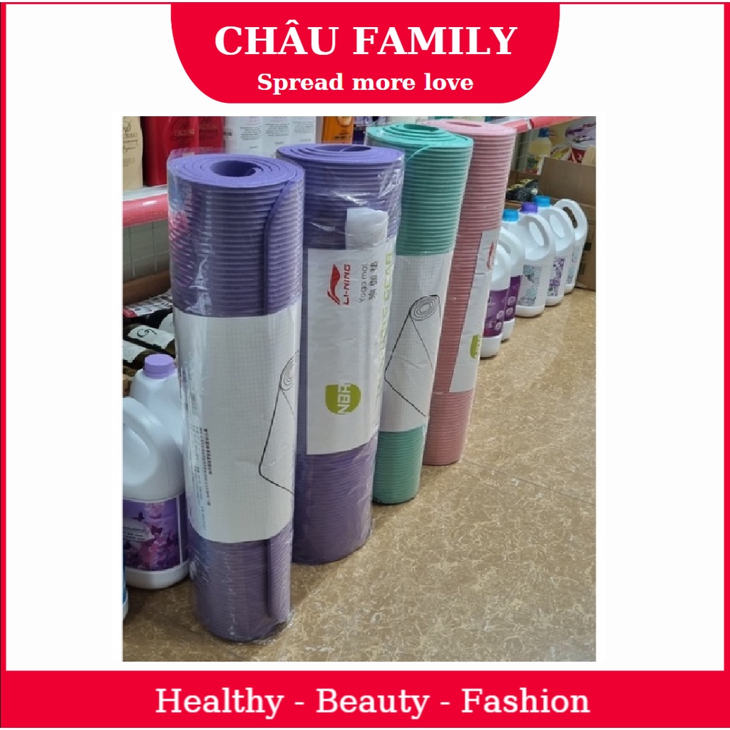 SẴN-Thảm tập yoga/ gym LINING dày 8mm - Hàng chính hãng