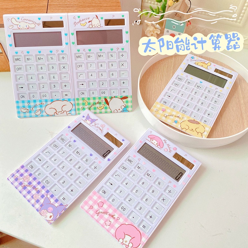 Máy Tính Năng Lượng Mặt Trời Sanrio 12 Nút Dễ Thương