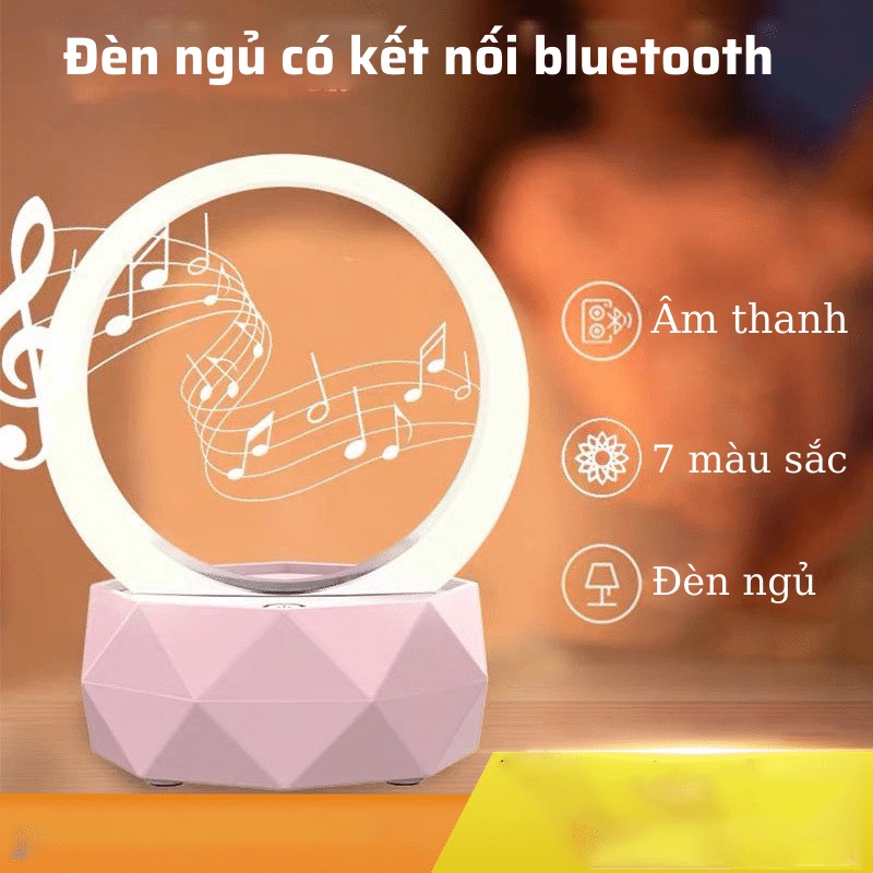 Loa bluetooth không dây đèn ngủ LED 7 màu LY-Y1, LED 7 màu công suất 3W decor bàn làm việc phòng ngủ
