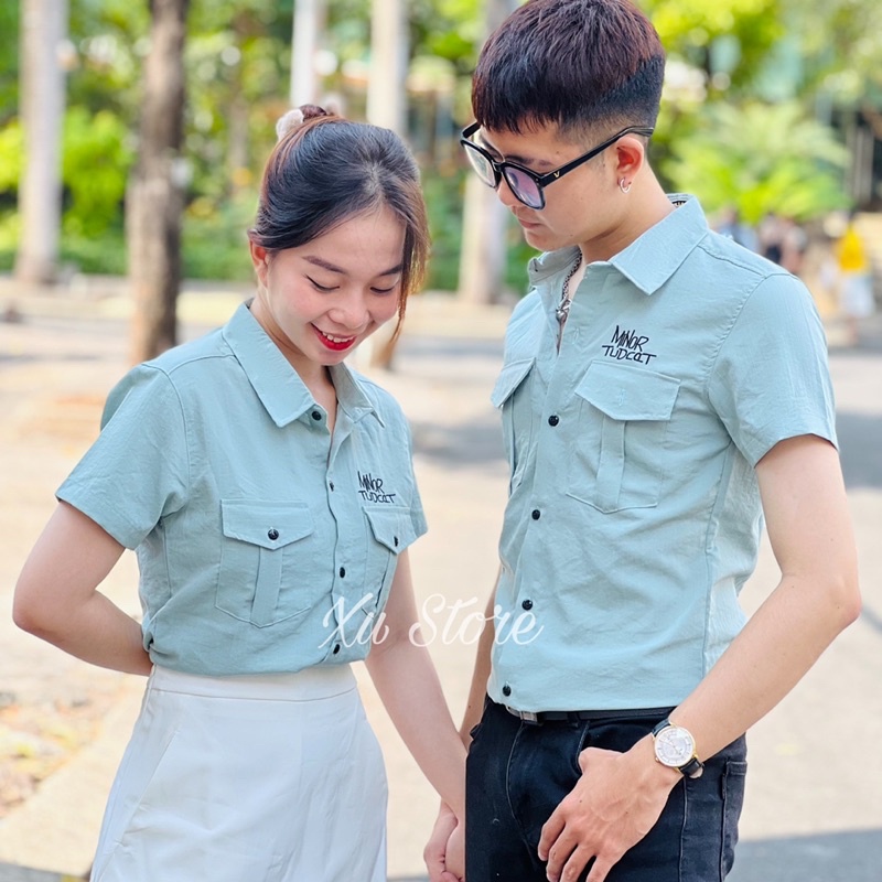 Áo Sơ Mi Ngăn Tay Nam Nư BBR, Thiết Kế Thời Trang Cao Cấp, Chất Liệu Dày Dặn ( Video Cận Sàn)