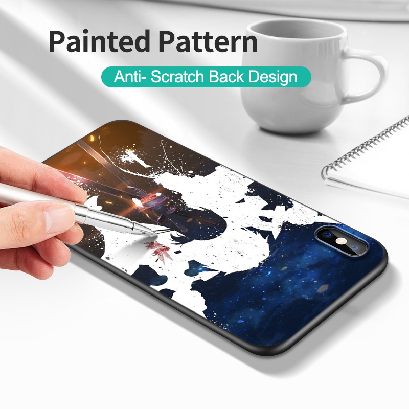 Ốp Điện Thoại tpu Dẻo Viền Đen In Hình Anime Sword Art Online Cho iphone 5s 5 s SE 2020 2016 6s 6 s 7 8 plus