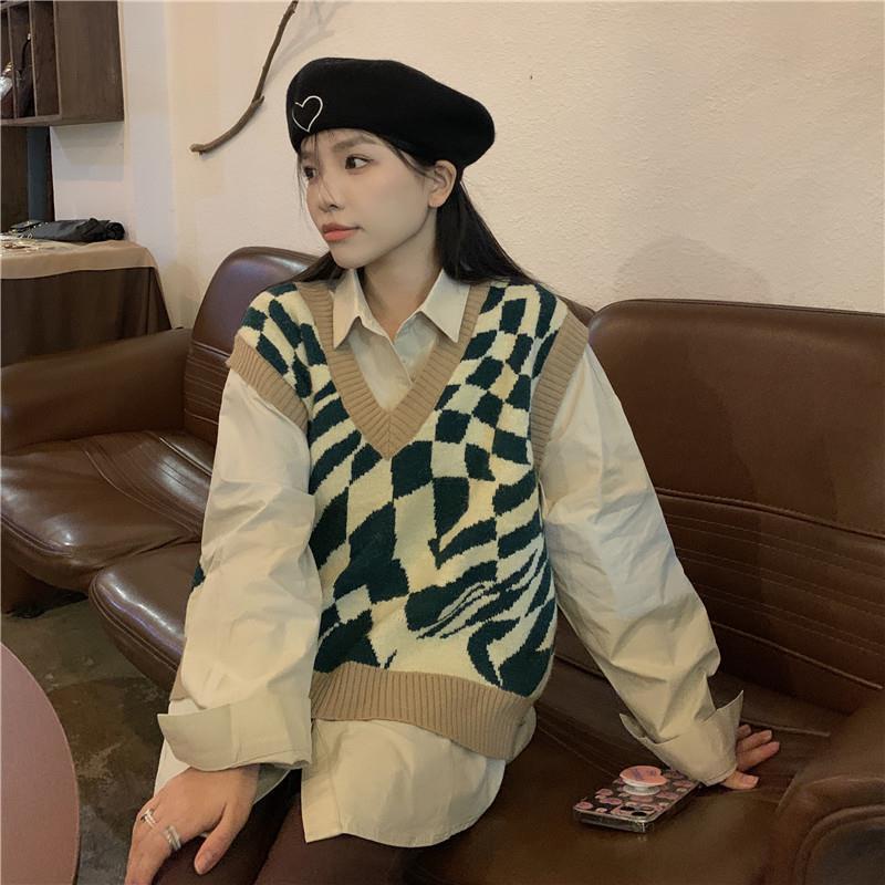 Áo Sweater Dệt Kim Tay Dài Dáng Rộng Phong Cách Hàn Quốc Cổ Điển Hàng Mới 2022 Dành Cho Bạn Nữ