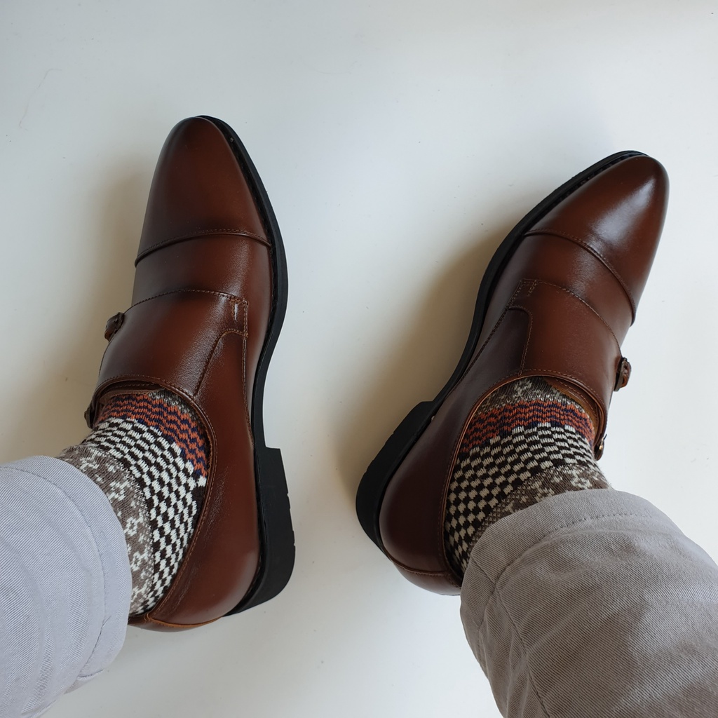 Bộ 5 tất thổ cẩm nam nữ vớ vintage len thấm hút và co giãn siêu tốt đi giày oxford