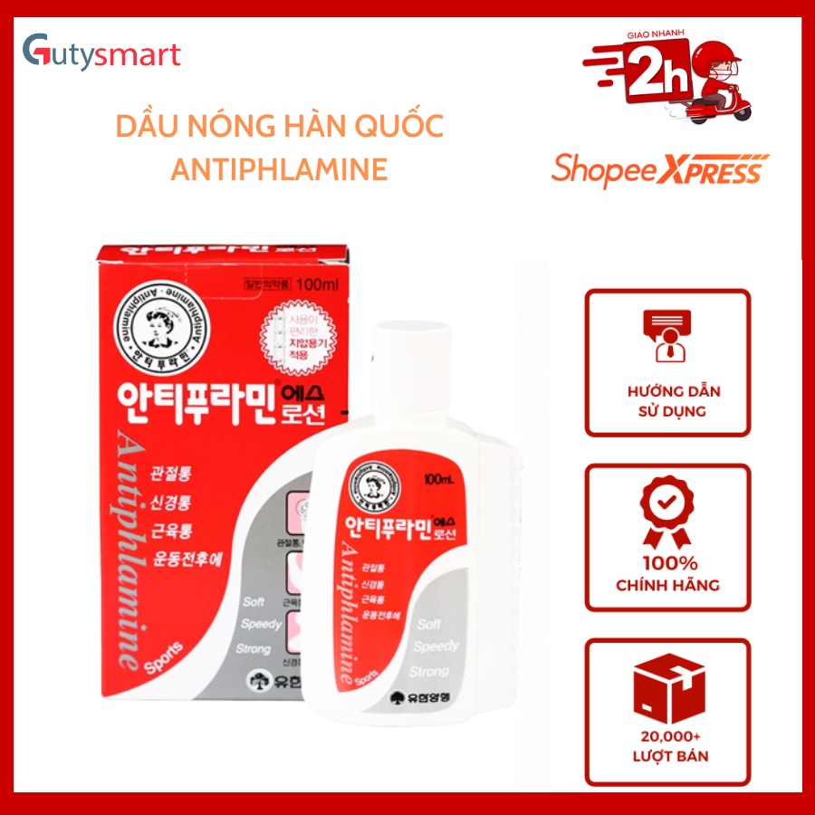 DẦU NÓNG HÀN QUỐC ANTIPHLAMINE - Soft, speedy, strong 100ml Làm Giảm đau vai, đau lưng, đau cổ, giúp máu lưu thông tốt