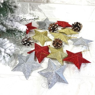 Set 4 ngôi sao tuyết trang trí cây thông Noel