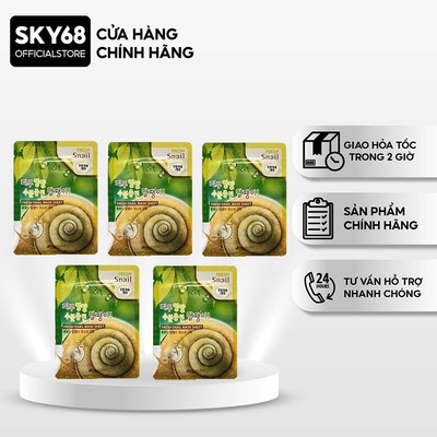 Combo 5 Mặt Nạ Dưỡng Chất Collagen Ốc Sên 3W Clinic Fresh Snail Mask Sheet 23ml x 5
