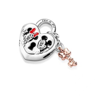 (Hàng có Sẵn ) Charm Pan Ale Bạc S925 Charm Tim Ổ Khoá Chìa Khoá Hoạ Tiết Mickey