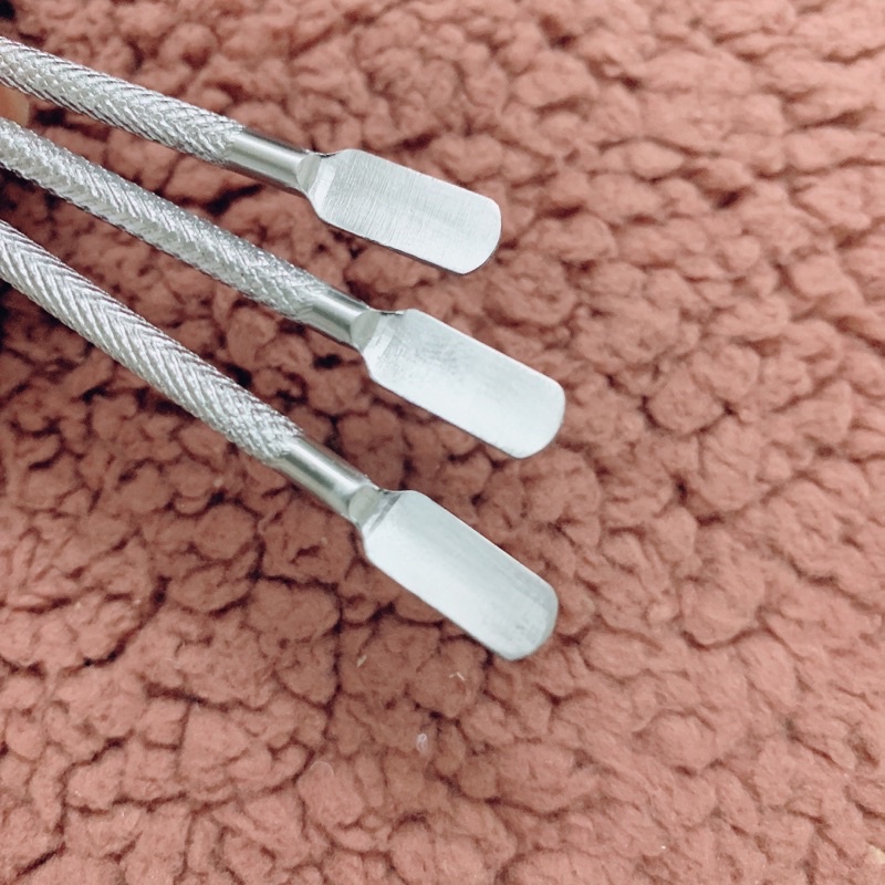 Sủi đẩy da inox, cây đẩy da túi đỏ, cây lấy khóe inox