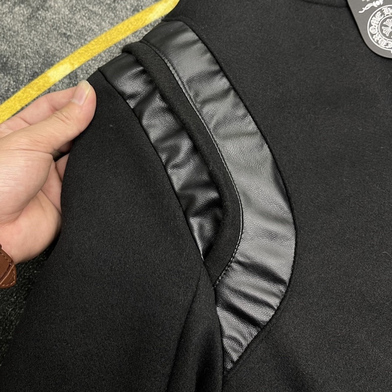 Áo khoác Teddy bomber nam nữ thêu 2 sọc da đen hai vai chất dạ lót gió ống bo chun dày dặn đẹp AK08P