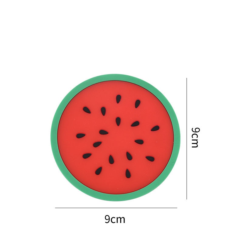 🍉Miếng lót cốc silicon hình hoa quả tươi mát (9cm) - Miếng lót ly trái cây dễ thương DUASHOP