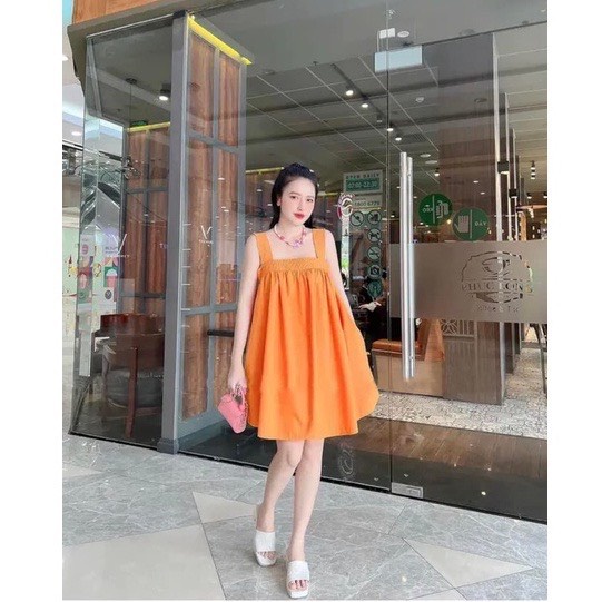 Đầm Babydoll 2 Dây Váy Hở Lưng 2 Dây Bản To Đi Chơi Đi Biển giá siêu rẻ, chất thô quảng châu cực sịn sò cho chị em