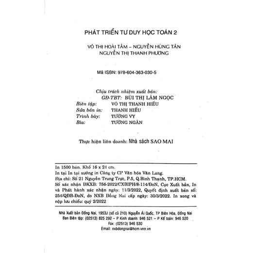 Sách - Phát Triển Tư Duy Học Toán Lớp 2