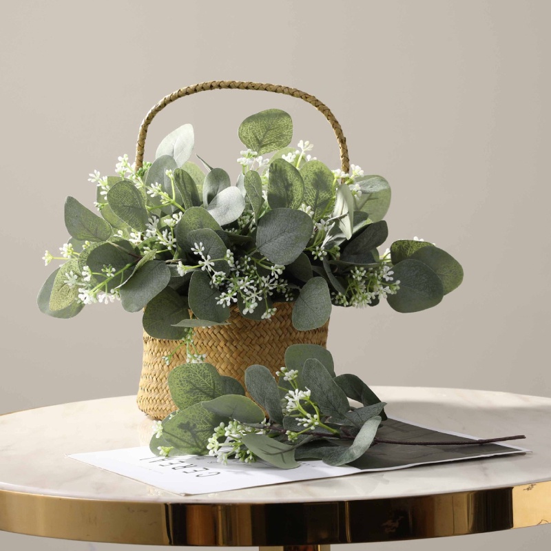 Lá bạch đàn, Lá táo nhân tạo trang trí tiệc cưới, decor phòng, cửa tiệm, studio, phụ kiện chụp ảnh, lọ hoa để bàn