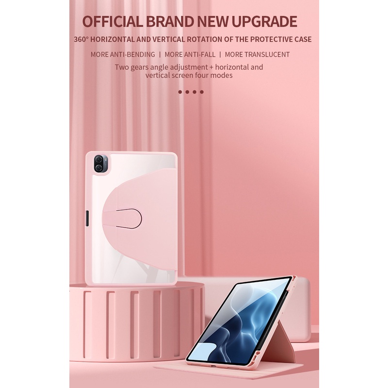 Bao Da PU Máy Tính Bảng Nắp Lật Nam Châm Có Thể Xoay 360 Độ Kiêm Giá Đỡ Và Ngăn Đựng Bút Cho Xiaomi Mi Pad 5 Xiaomi Mi Pad 5 Pro 11