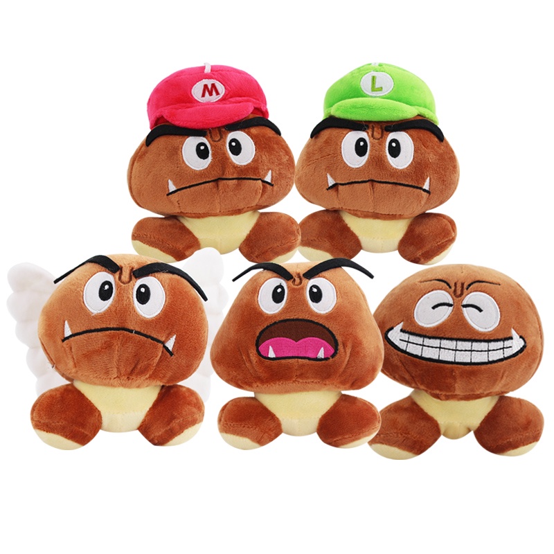 NINTENDO Nhân Vật super mario bros. Kích Thước 15cm 15cm Móc Khóa Hình Búp Bê goomba Có Đôi Cánh Thiên Thần mario luigi Nhồi Bông Mềm Mại