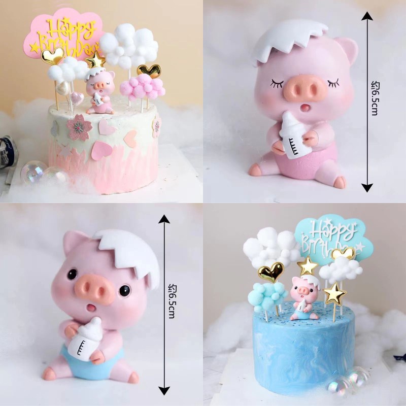 Búp Bê Công Chúa Hoàng Tử Bé Vỏ Sò Heo Trang Trí Bánh Kem Cho Tiệc Sinh Nhật Đầu Tiên Của Bé
