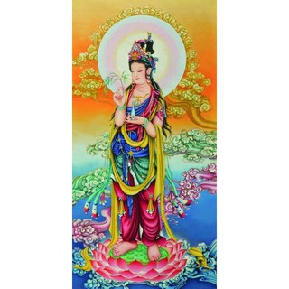 Tranh đính đá toàn bộ-bức phật quan âm đẹp