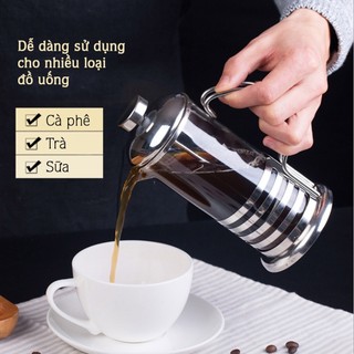 Bình Pha Cafe Trà Kiểu Pháp French Press Coffee Plunger Khung Thép Không Gỉ Dung Tích 1000ml
