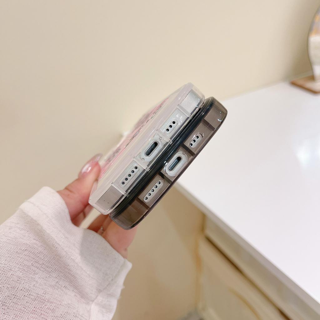 Ốp Điện Thoại Họa Tiết Kuromi melody Kèm Giá Đỡ Cho IPhone 14promax 14 13promax 13 12 11