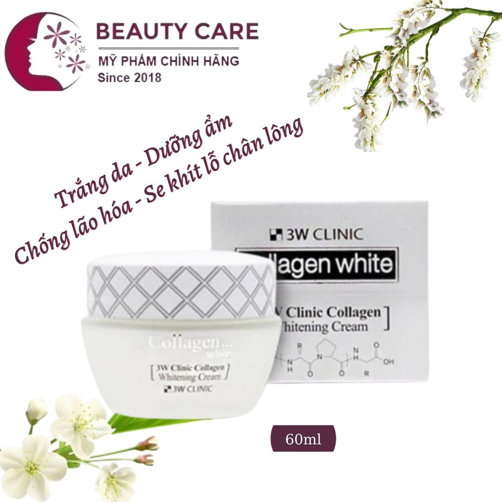 KEM DƯỠNG TRẮNG DA MẶT 3W CLINIC COLLAGEN WHITENING CREAM 60ML
