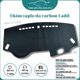 Thảm taplo da carbon xe Fadil 2019-2020-2021-2022-2023 da cacbon cao cấp