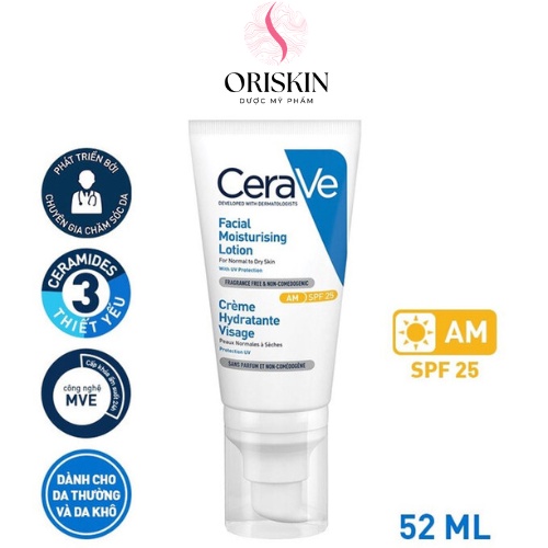 CeraVe - Sữa Dưỡng Ẩm Chuyên Biệt Ban Ngày/Ban Đêm Dành Cho Da Mặt CeraVe Facial Moisturising Lotion AM/PM 52Ml