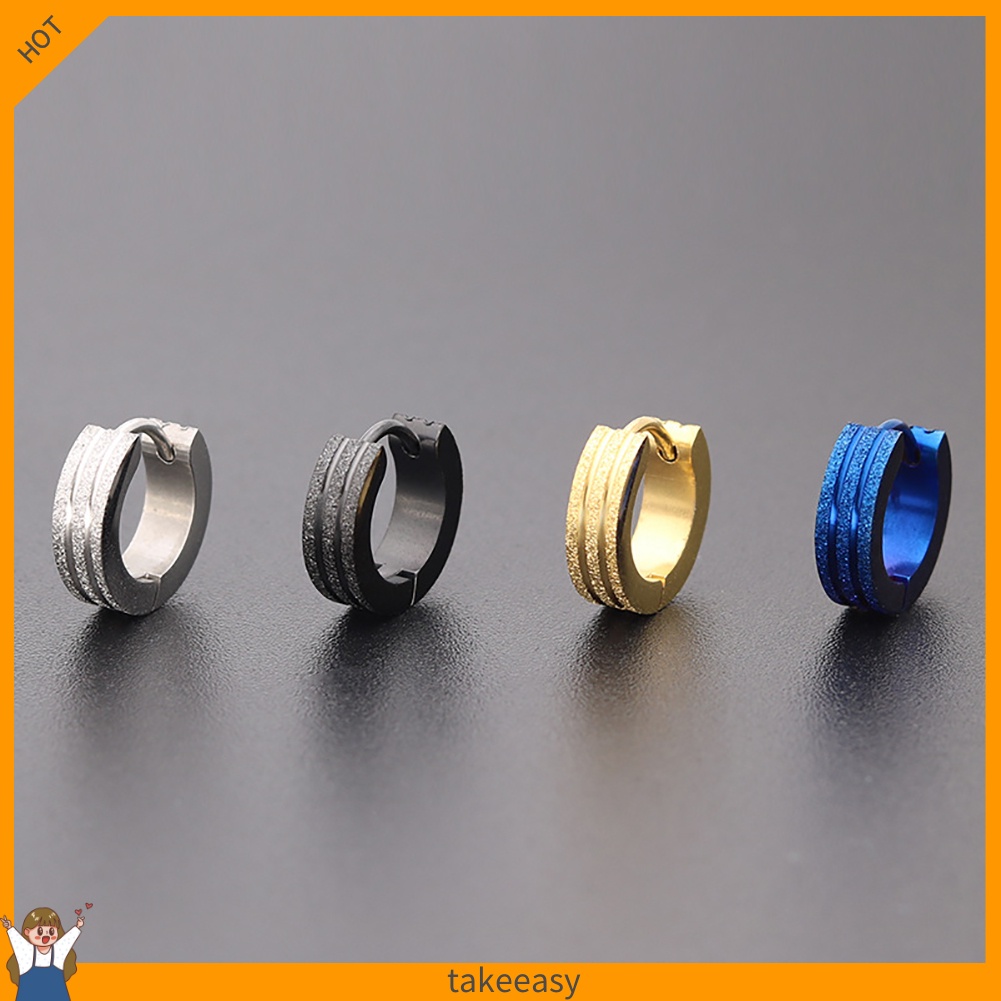 Khuyên tai tròn bằng thép không gỉ thời trang cá tính cho nam và nữ