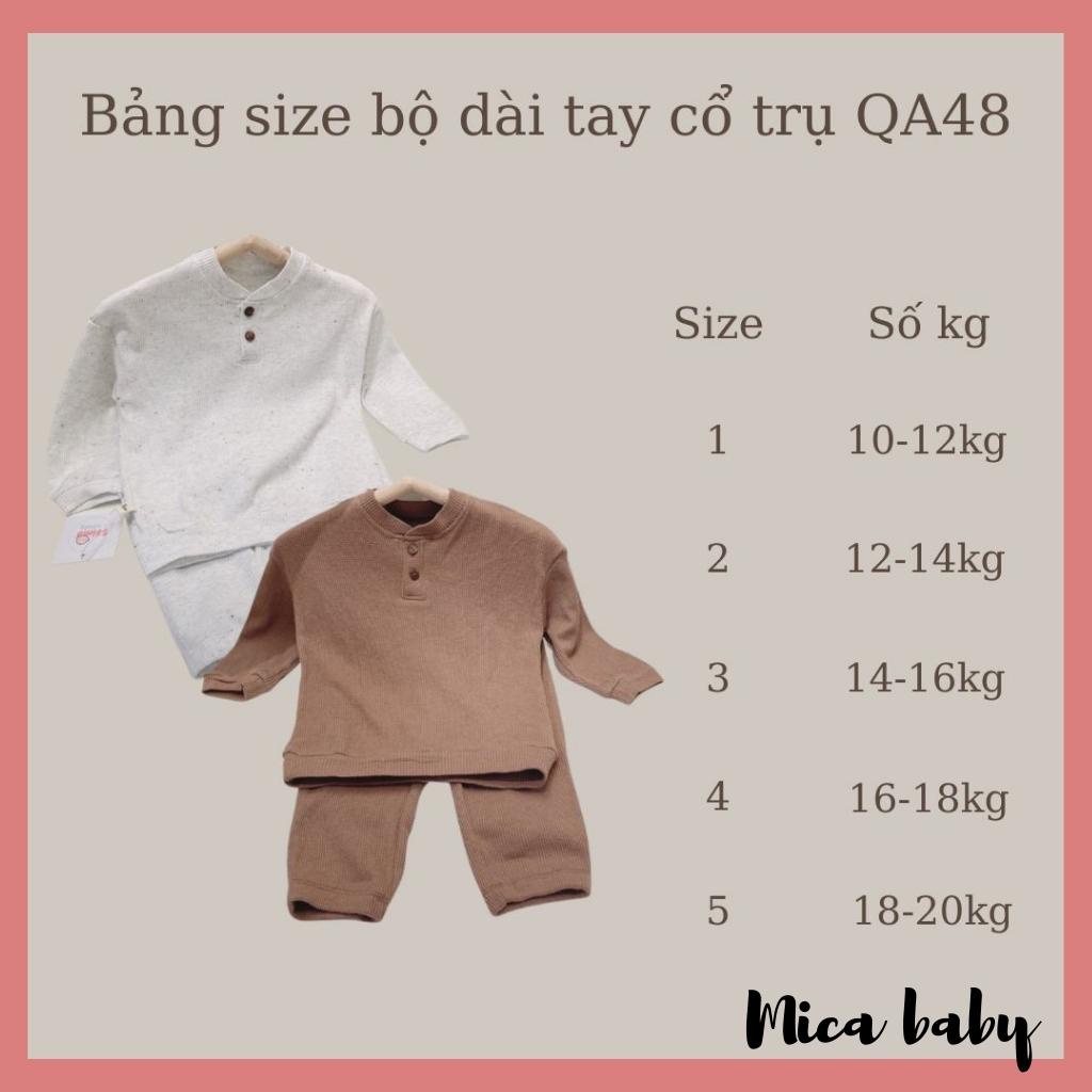 Bộ quần áo thun dài tay thu đông cho bé từ 10-20kg QA48 Mica baby