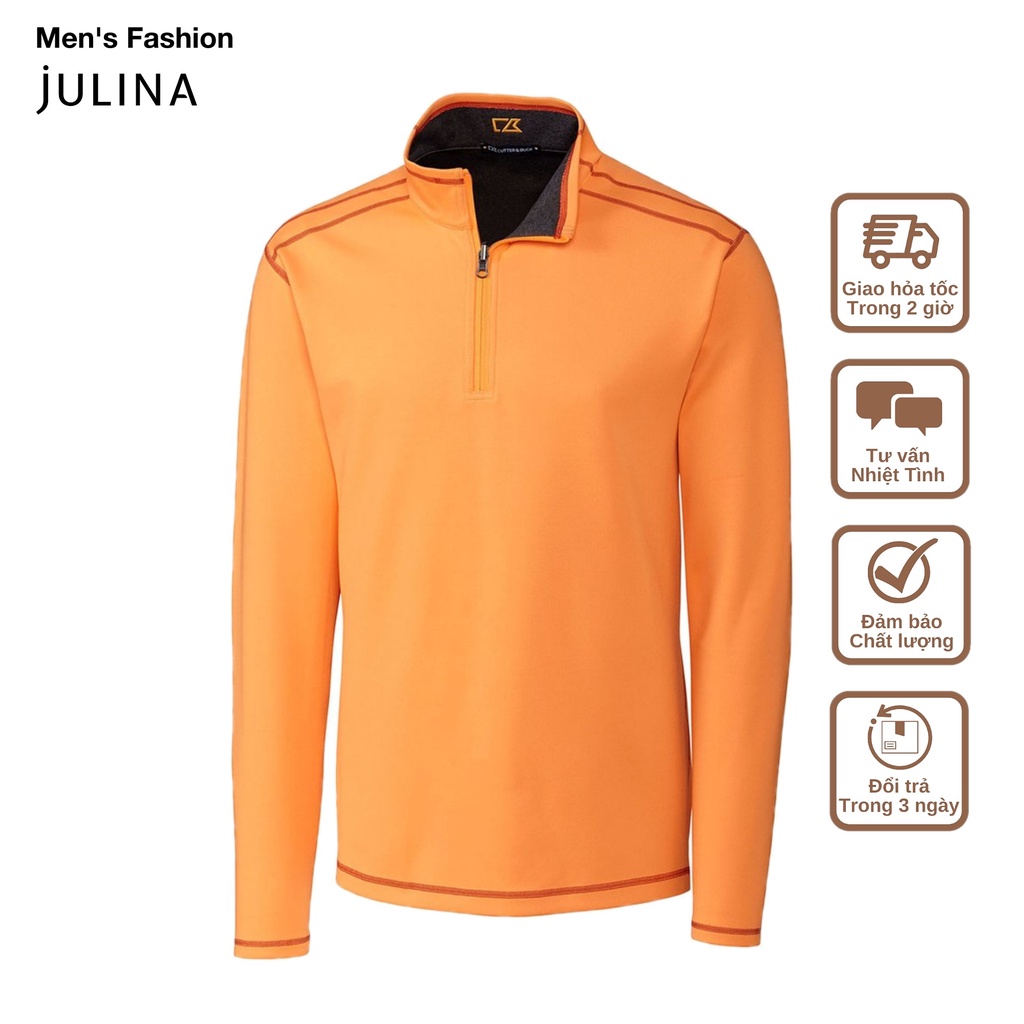 Áo thun thể thao nam dài tay chơi golf màu cam Size S - mj496