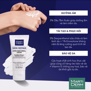 Kem dưỡng b5 giúp tái tạo & phục hồi làn da tổn thương martiderm skin repair cicra vass cream