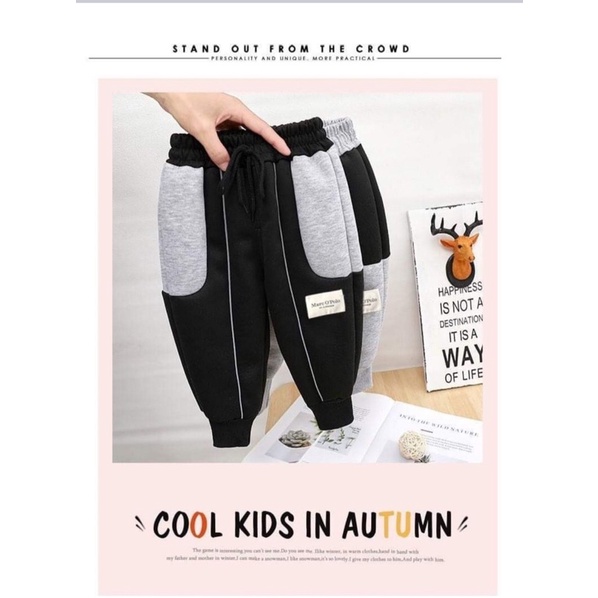 Combo 3 Quần nỉ bông cho bé trai- Quần nỉ thể thao cho bé trai từ 18-30kg- Quần nỉ bé trai Kidbabyonline K094