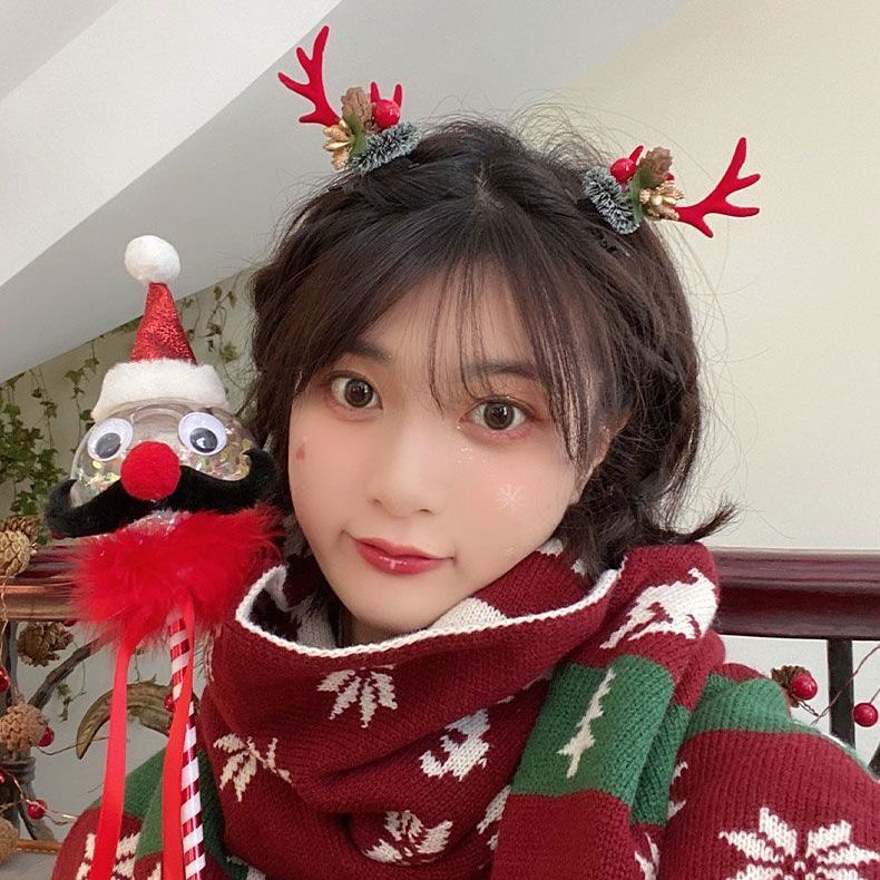 Băng Đô Cài Tóc Hình Sừng Tuần Lộc Giáng Sinh Dễ Thương Cho Nữ