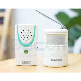 Báo khách tiếng việt, chuông báo khách, báo trộm cảm biến bằng hồng ngoại không dây hàng chính hãng Decom DC1106-2