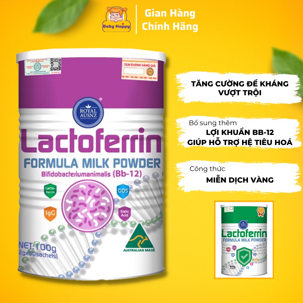 Sữa bột Hoàng Gia Úc Lactoferrin Formula Milk sữa non tăng cường sức đề kháng và hệ miễn dịch cho trẻ Royal Ausnz 400g