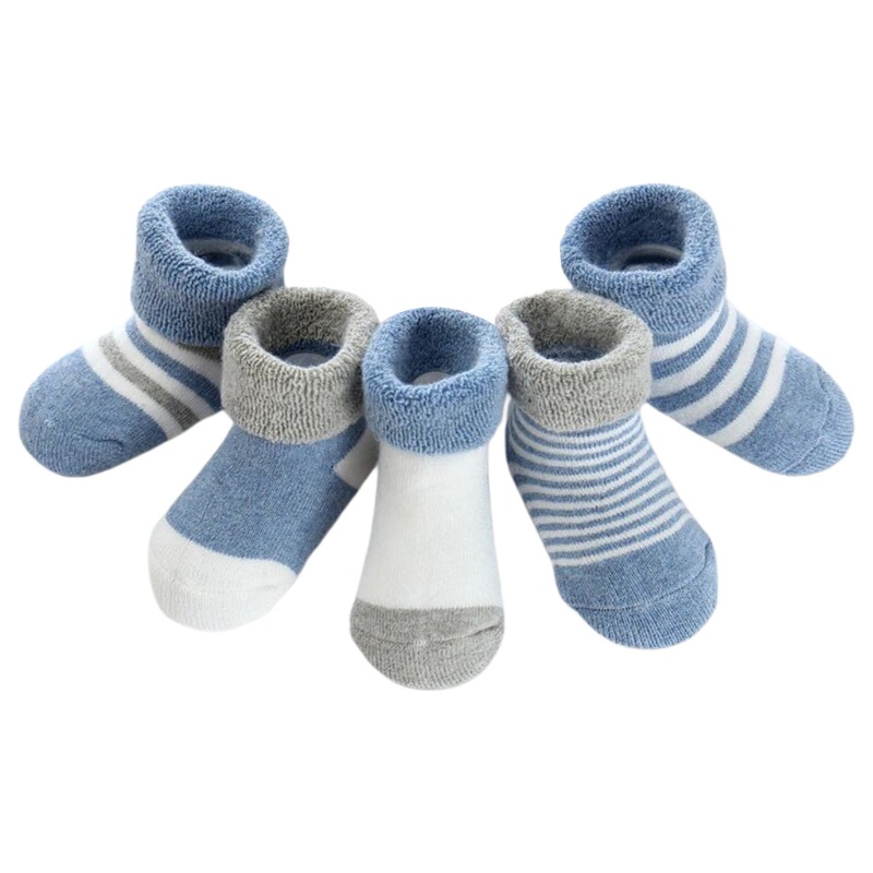 Set 5 Đôi Vớ Cotton Dày Giữ Ấm Dành Cho Bé Sơ Sinh