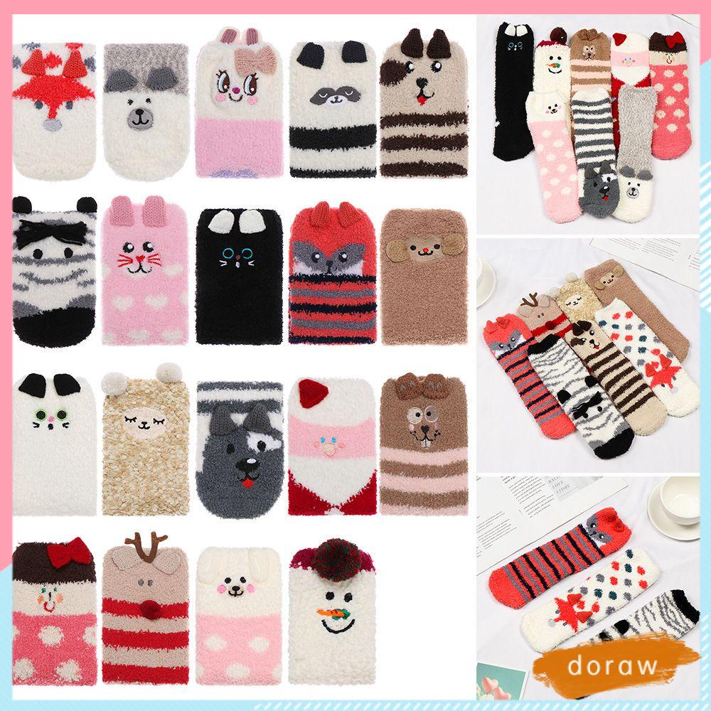 Vớ Dày Giữ Ấm Chống Trượt In Họa Tiết Động Vật 3D