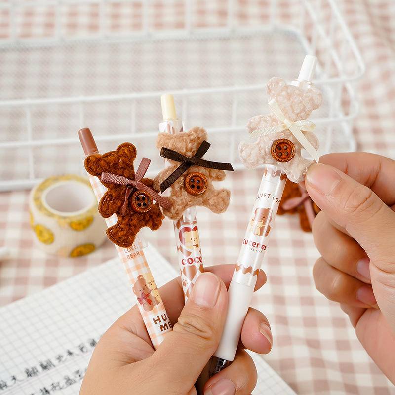 Set 3 Bút Bi Hình Gấu Bông Dễ Thương