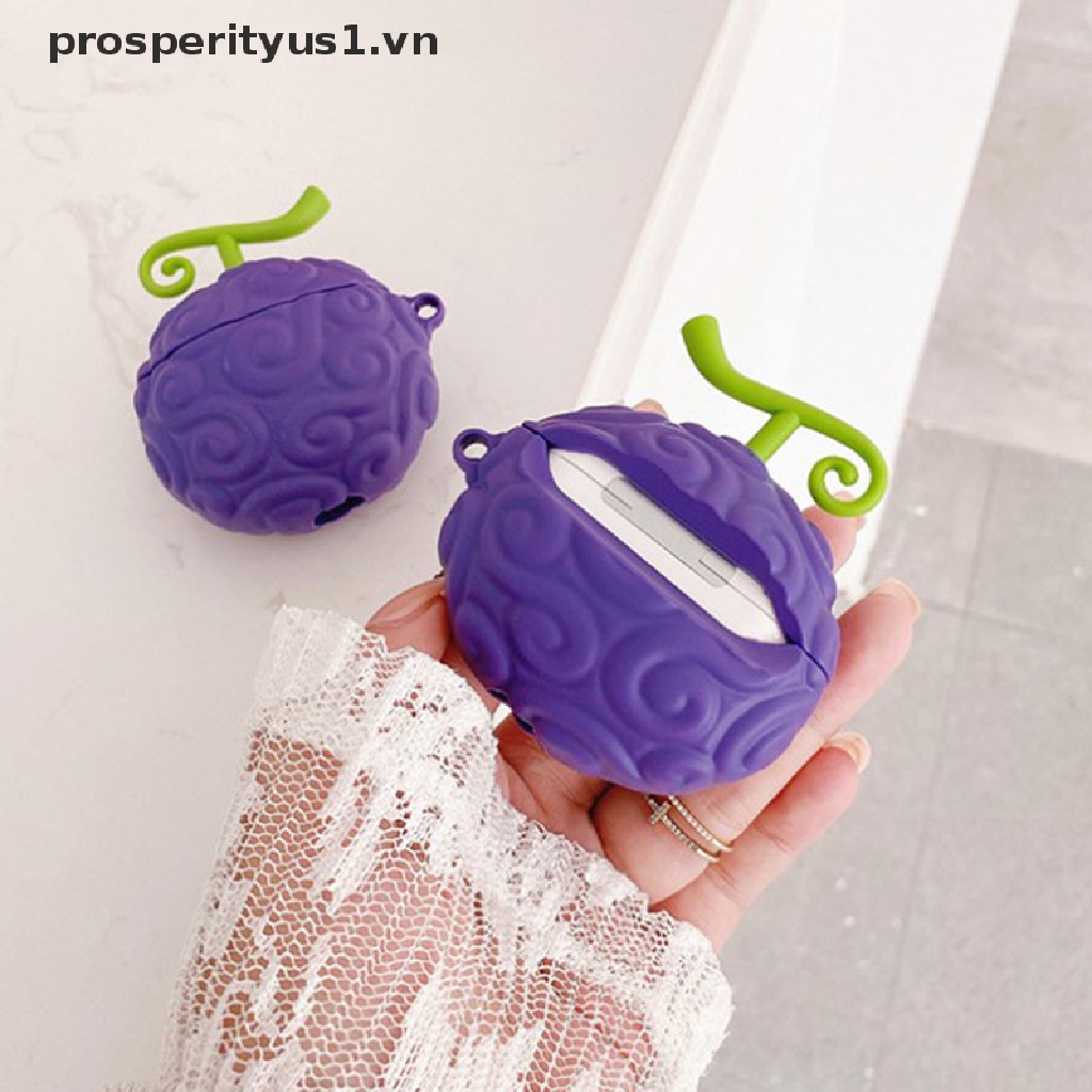 Vỏ Bảo Vệ Hộp Sạc Tai Nghe Airpods 1 2 Pro 3 2021 Bằng Silicon Hình Trái Cây Ác Quỷ Anime 1