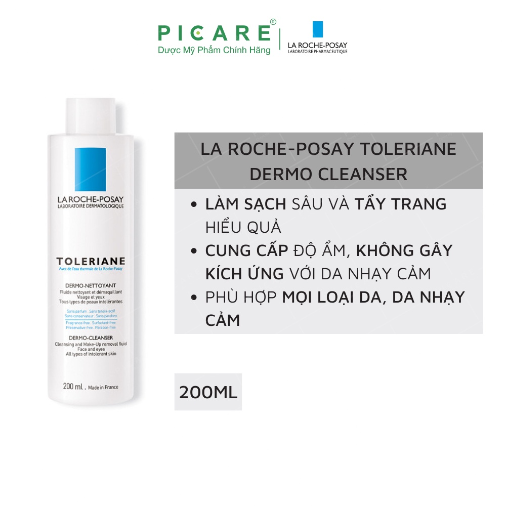 La Roche Posay Sữa Rửa Mặt & Tẩy Trang Dành Cho Da Quá Nhạy Cảm Toleriane Dermo Cleanser-Cleansing and Makeup 200ml