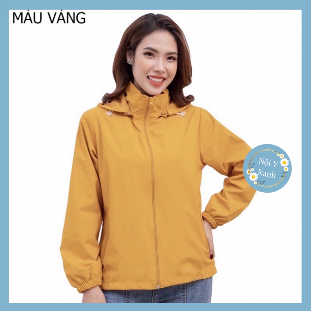 áo gió nữ 2 lớp vải tráng bạc không thấm nước cản gió chống bụi có mũ tháo rời thời thượng hàng đẹp A260 noiyxanh hot tr